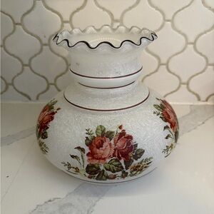vintage milk glass hurricane lamp shade LARGE
